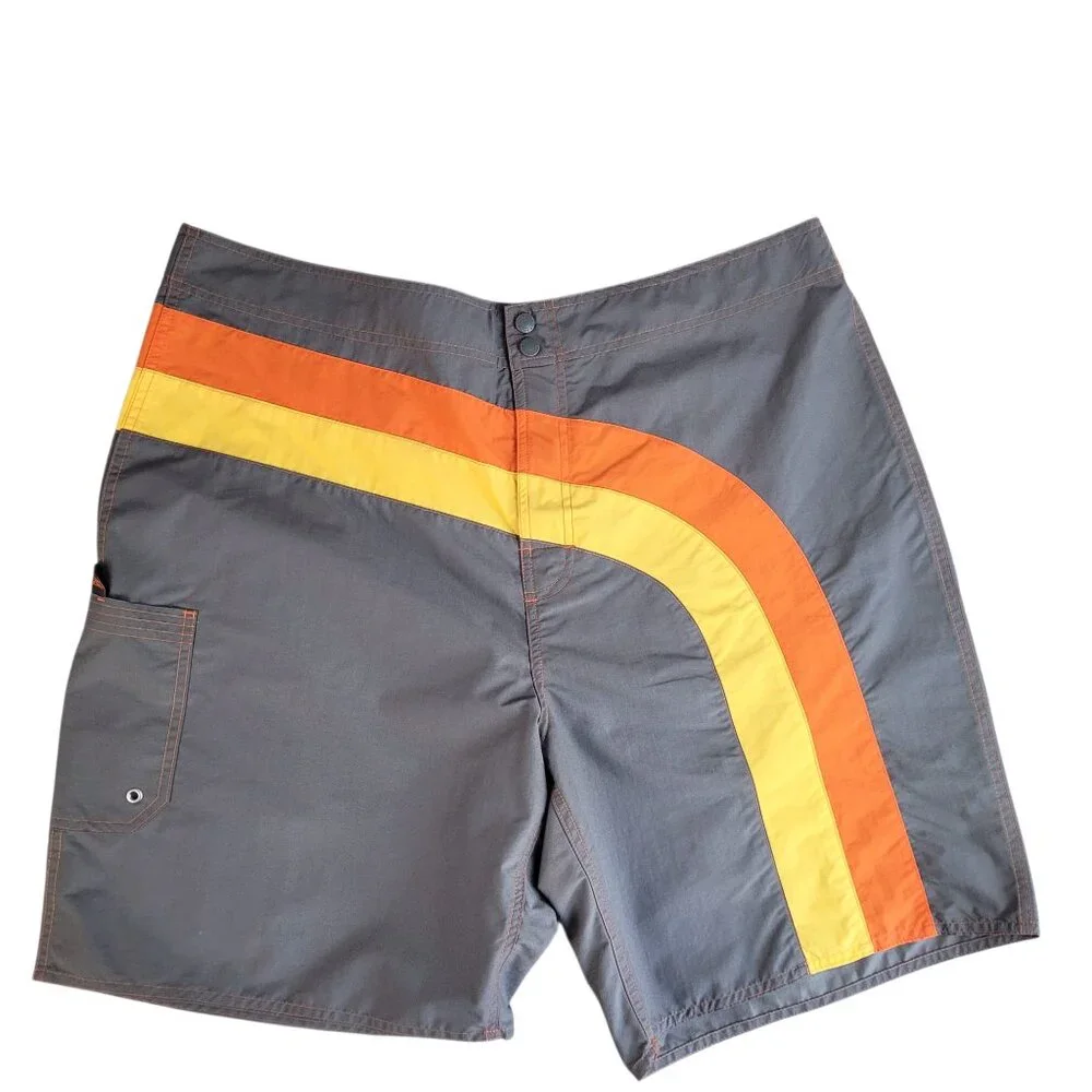 Old Navy Swim Trunks Men's XXL Gray Multi Color Beach Swimming Vacation Cruise - Picture 1 of 10